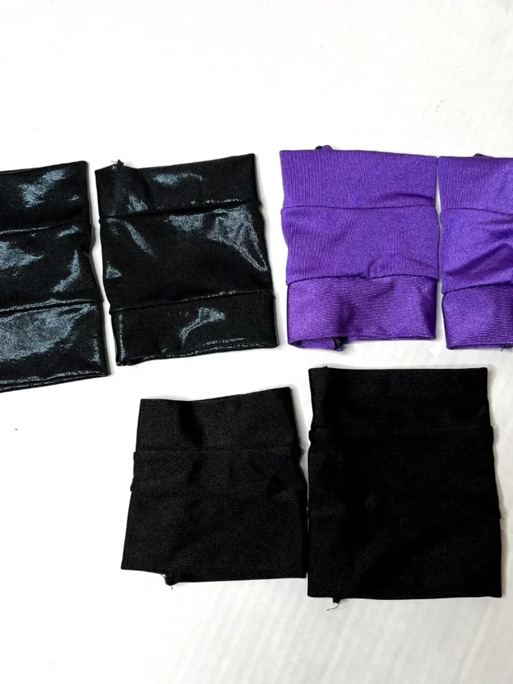 BUNDLE DEAL! 3 Handmade Arm Bands Black Purple Super Hero Costume Glitter Cuffs